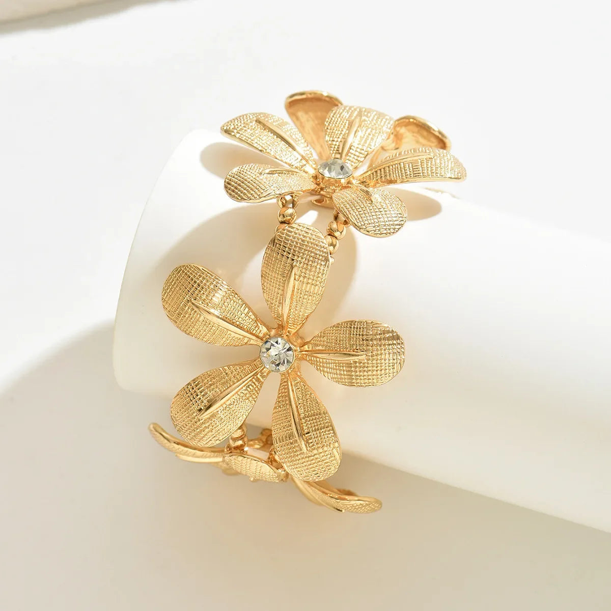 Wholesale  Stretch Bangle Bohemian Flower Rhinestone Bracelet