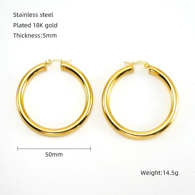 Wholesale 18K stainless steel hollow earrings