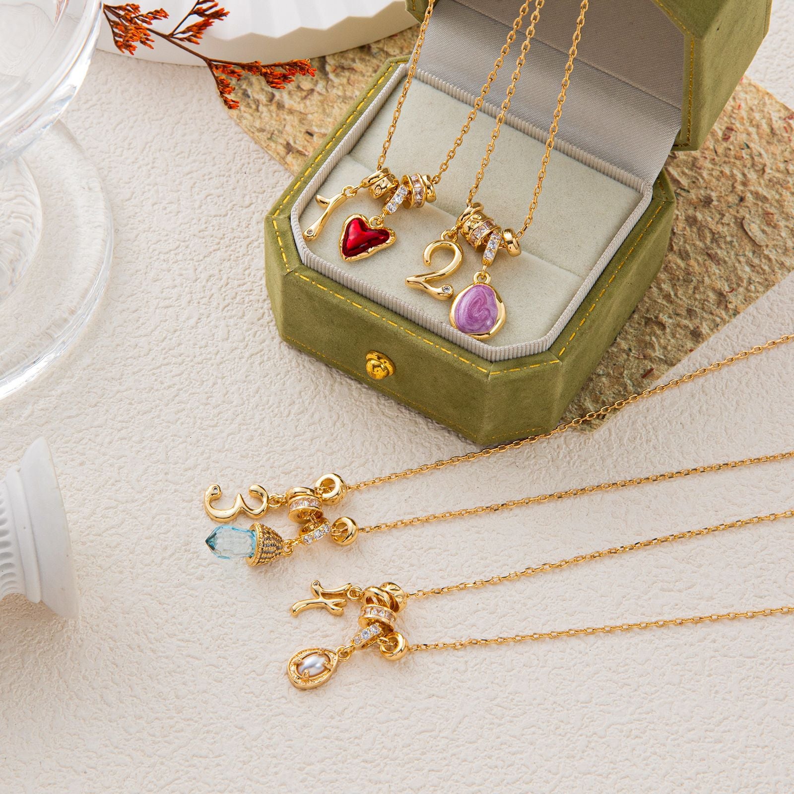 Wholesale Chic Multi Pendant Collarbone Necklace Copper Zircon Jewelry Accessory Boutique Resale Gift