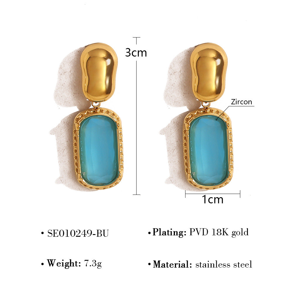 Wholesale Titanium Steel Colorful Zircon suit Light Luxury All-match Open Bracelet  Clavicle Chain