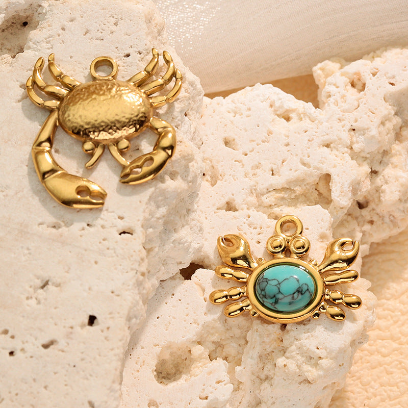 Wholesale Stainless Steel Ocean Series Crab Necklace Pendant