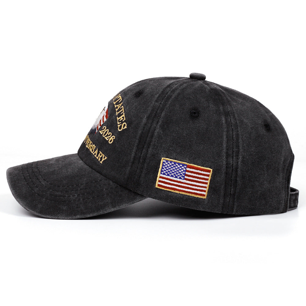 Wholesale Vintage Washed Denim Baseball Cap With Eagle Embroidery Casual Hip Hop Style Fashion Accessory