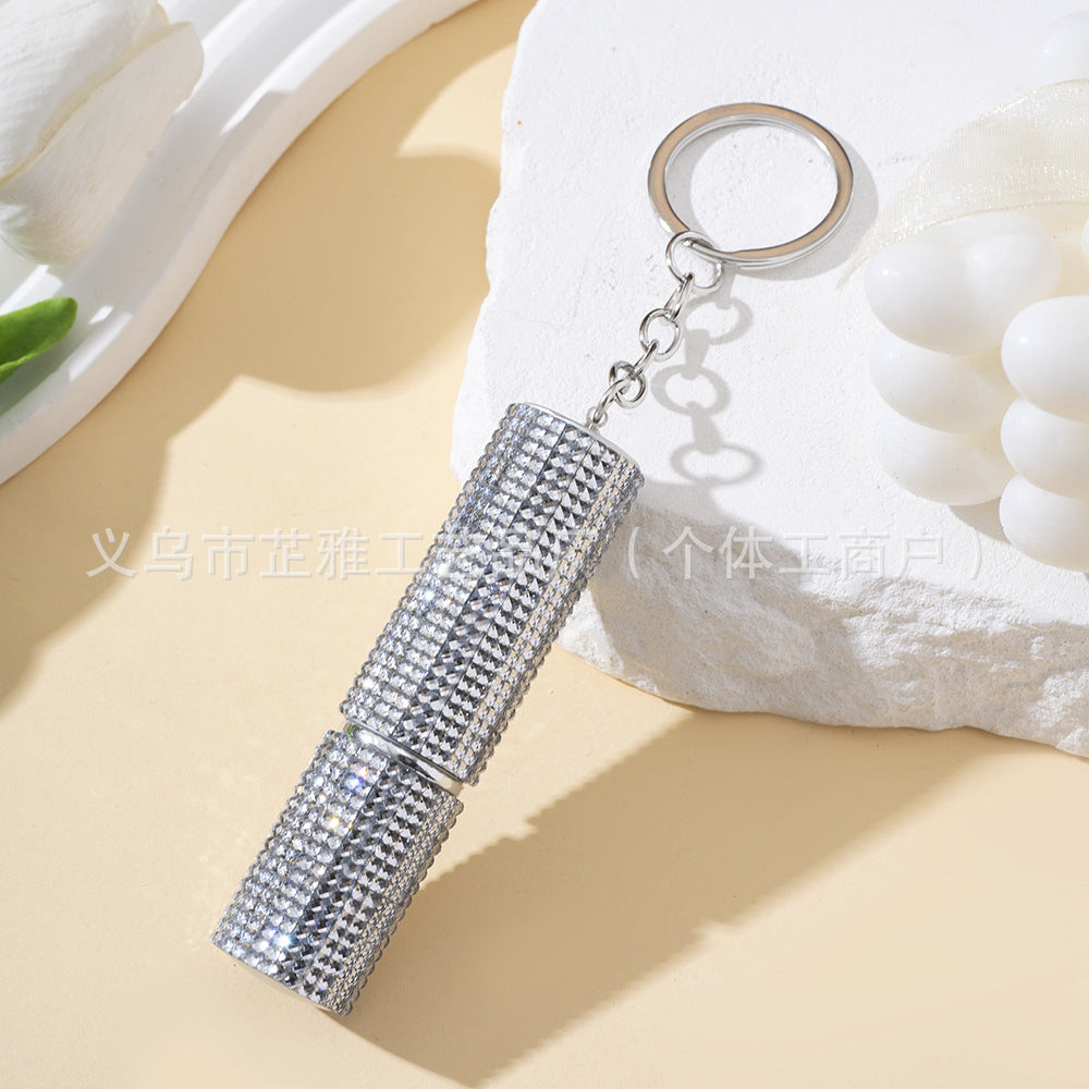Wholesale Colorful Rhinestone 5ml Perfume Bottle Portable  Keychains
