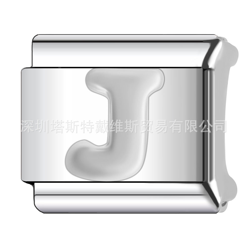 Wholesale 9mm Italian Charm Starter Bracelets DIY square Single Section Creative Stainless Steel Composable Bracelet