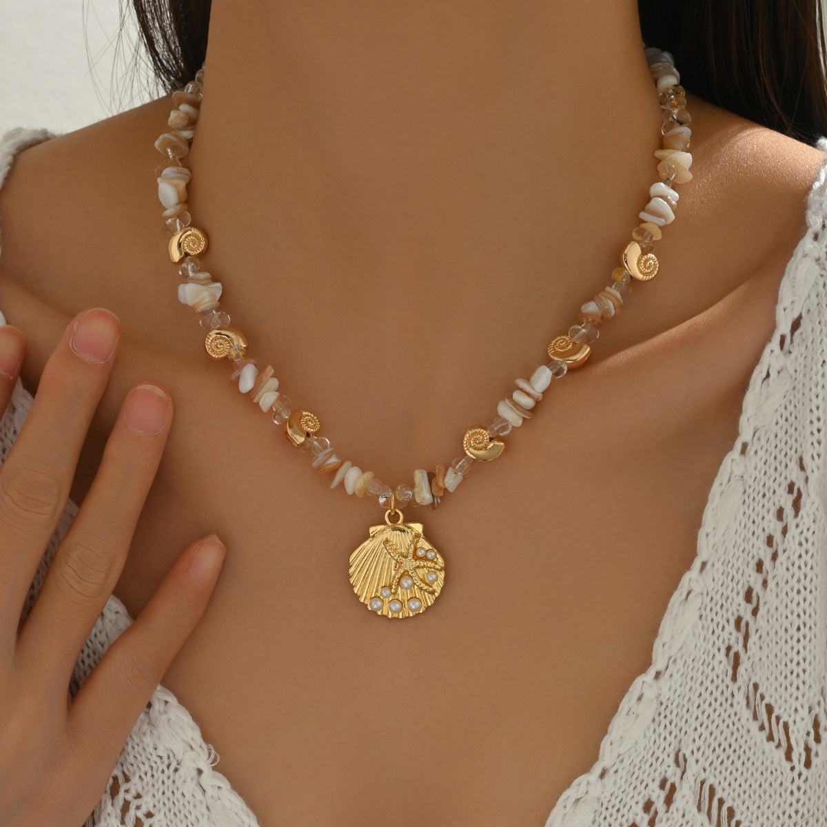 Collana all'ingrosso di stelle marine e conchiglie
