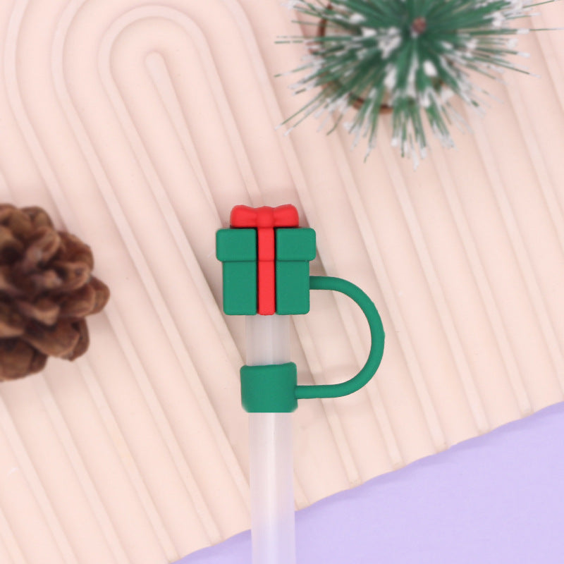 Wholesale Trendy Christmas Silicone Straw Caps Cartoon Party Straw Toppers For 8Mm 10Mm Straws Resale