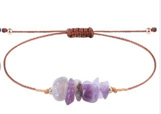 Wholesale  gravel bracelet irregular raw paraffin braided bracelet