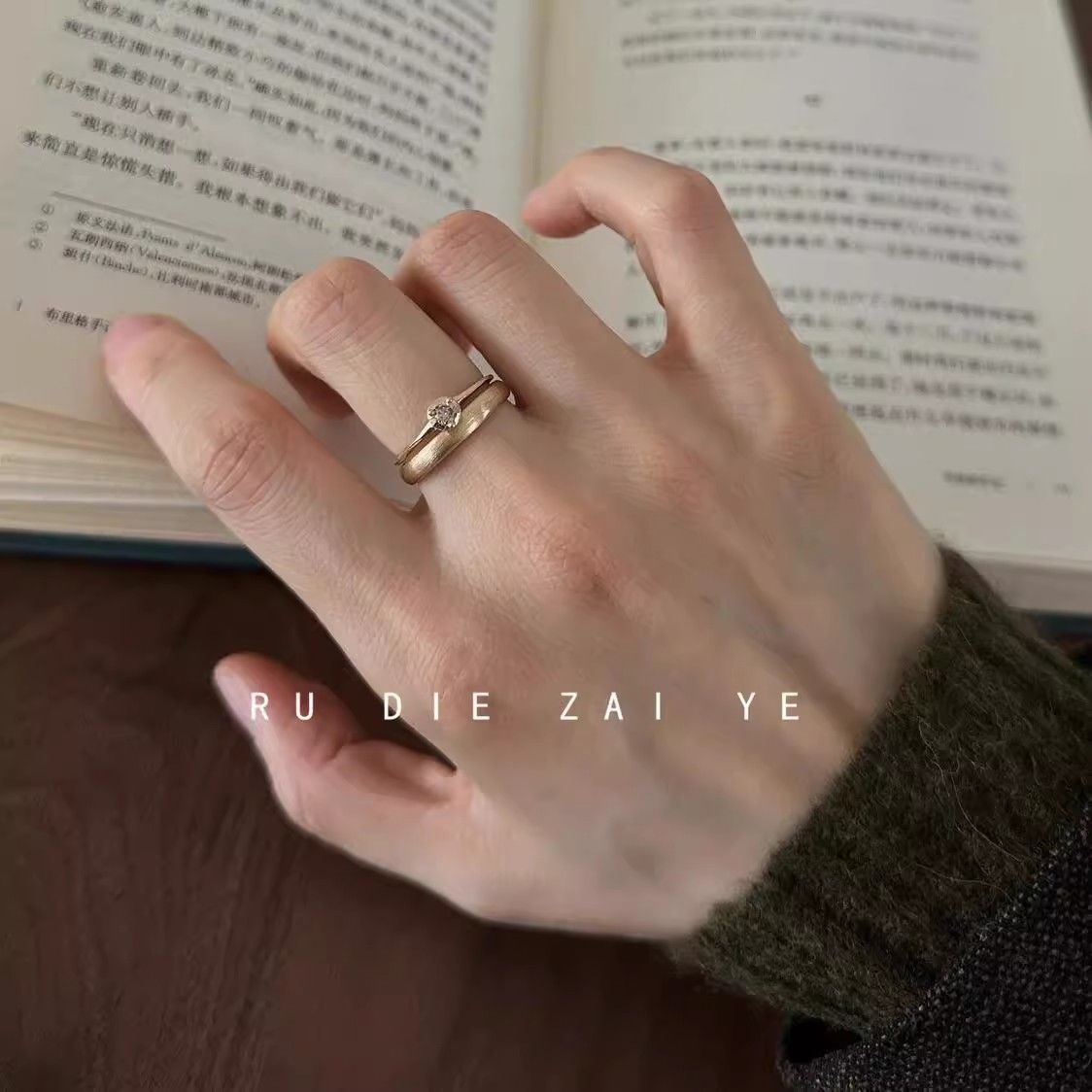 Wholesale butterfly diamond ring light luxury  open ring