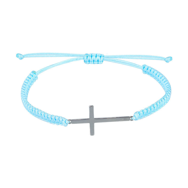 Wholesale cross multicolor adjustable bracelet black and white woven couple bracelet