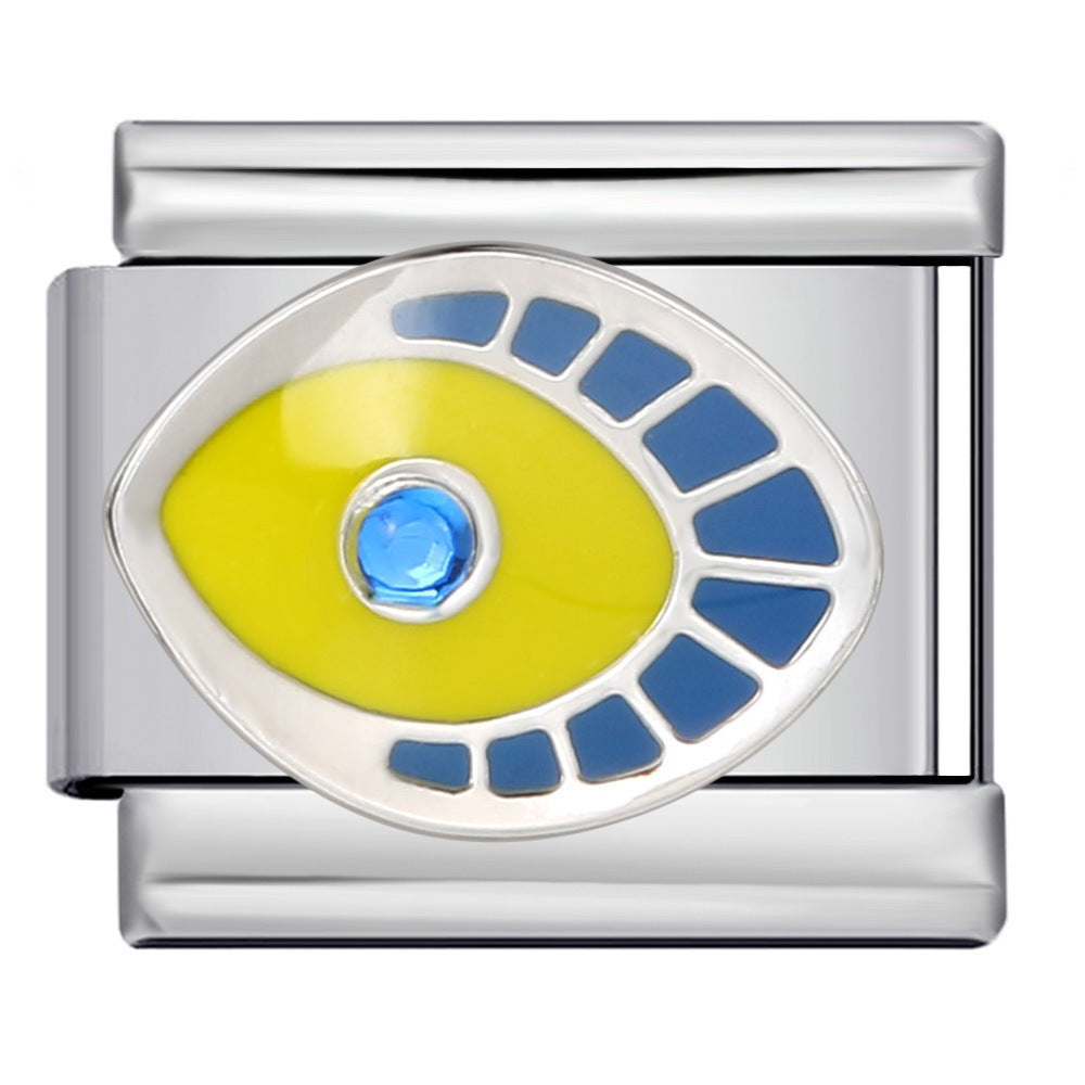 Wholesale Italian modular devil' s eye titanium steel welding dripping DIY   bracelet