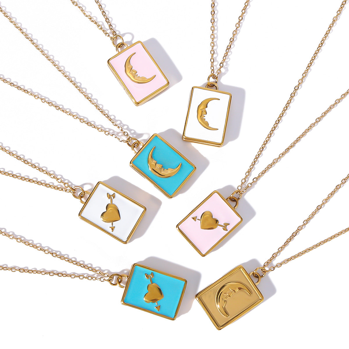 Wholesale color book titanium steel necklace love necklace