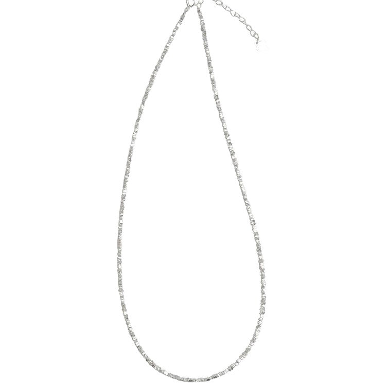 Wholesale fine glitter geometric silver pearl necklace