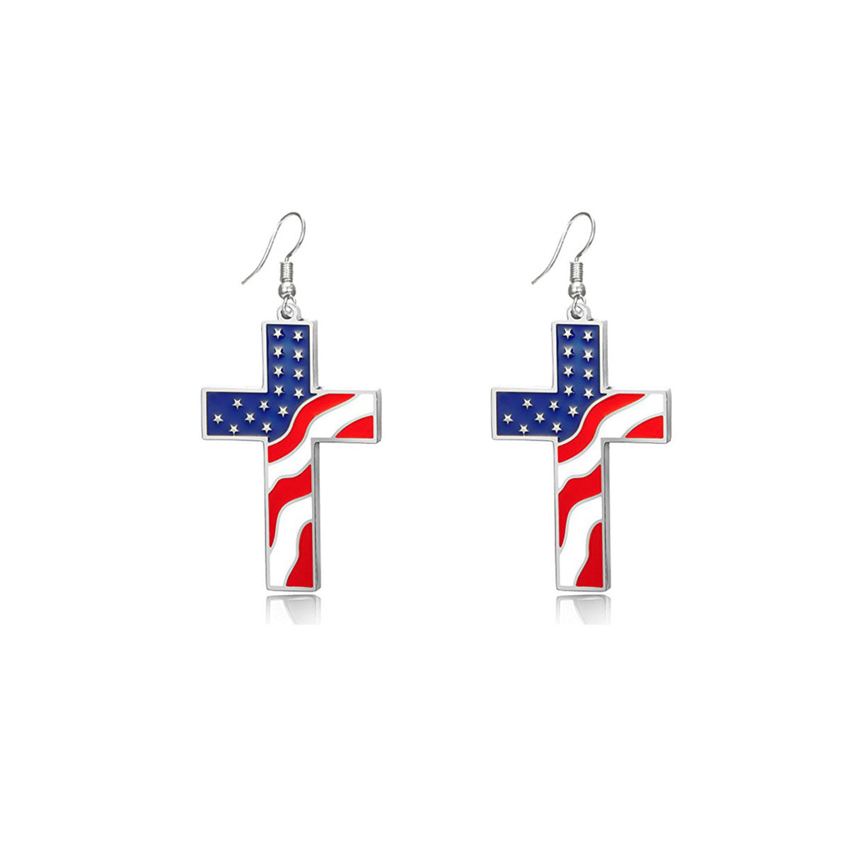 Wholesale American Independence Day Cross Alloy Earrings Necklace ACC-NE-XunOu009