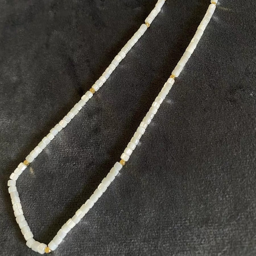 Wholesale natural white fritillary beaded necklace