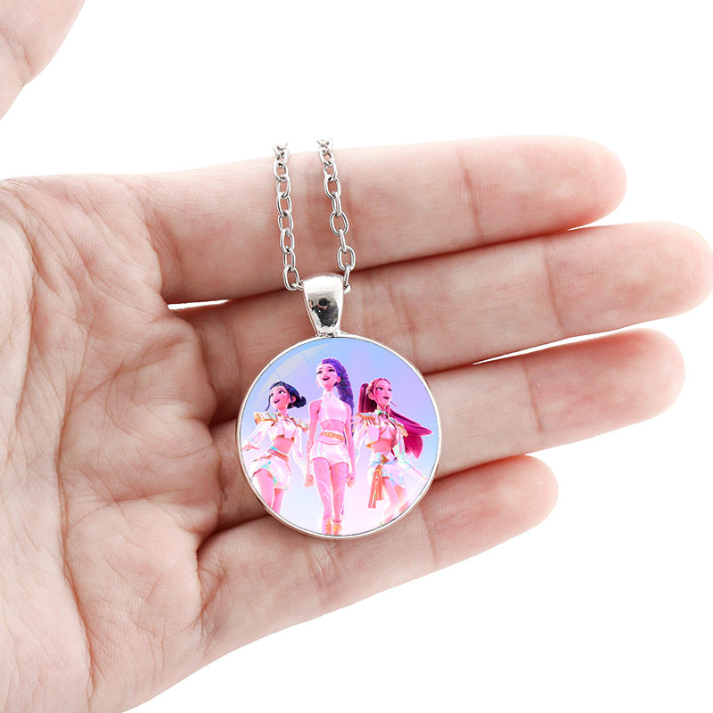 Wholesale kpop korean comic pendant sweater necklace