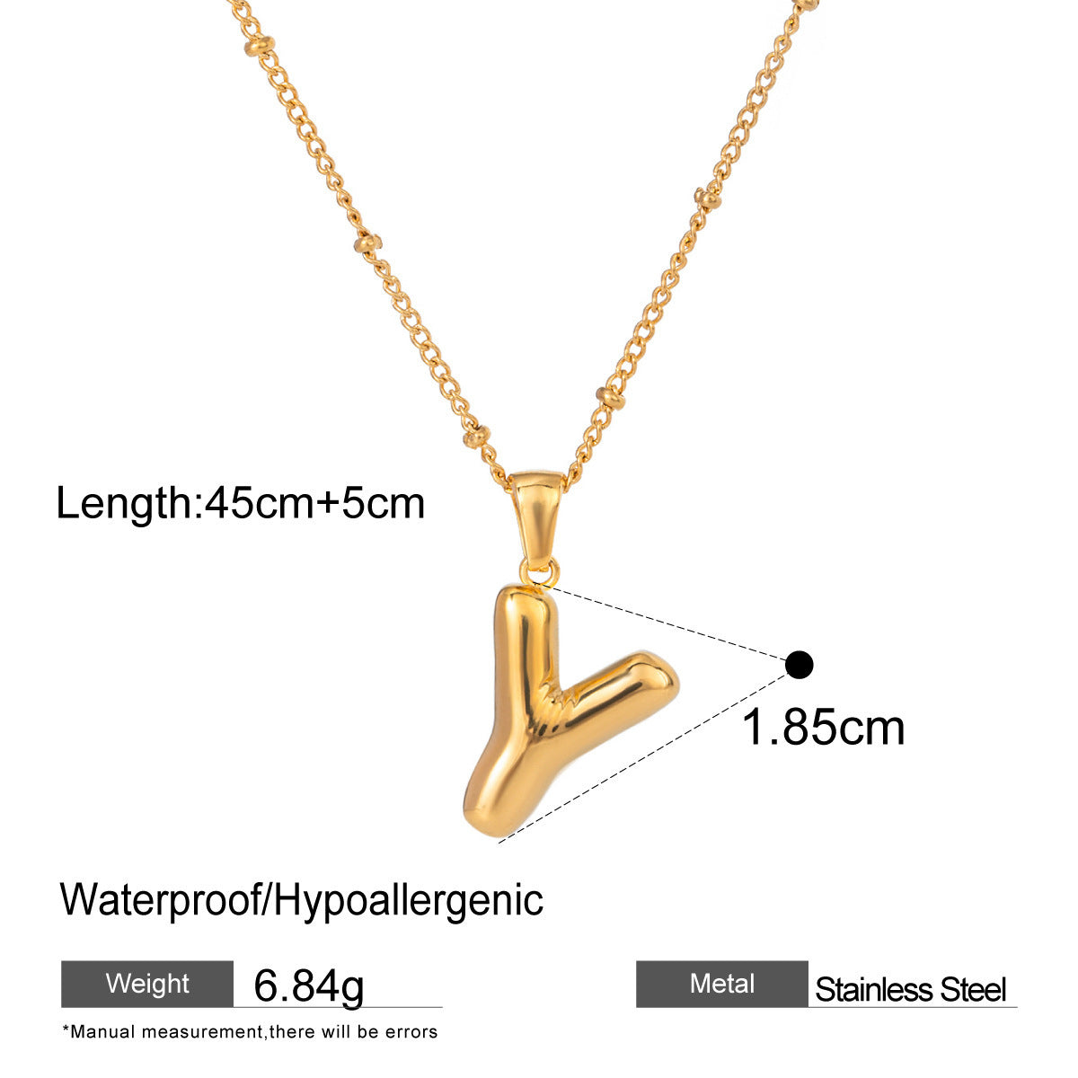 Wholesale Light Luxury Stainless Steel Initial Necklace
