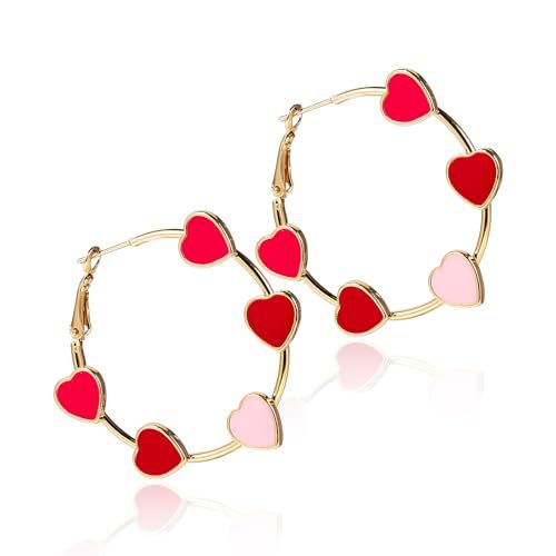 Wholesale five-pointed star Independence Day flag love heart earrings