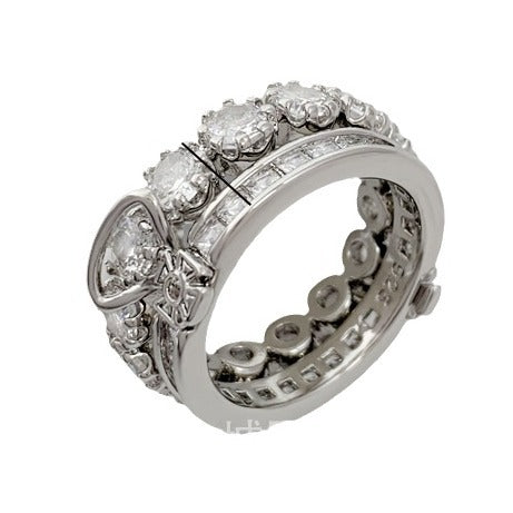 Wholesale double diamond inlaid zircon ring