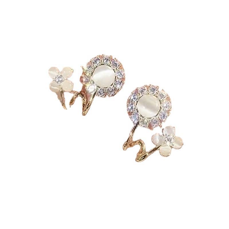 Wholesale Light Luxury Opal Flower Earrings