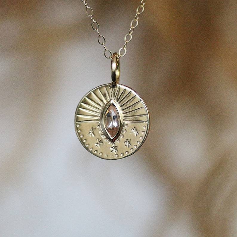 Wholesale  Titanium Steel three-dimensional sun moon round coin zircon necklace