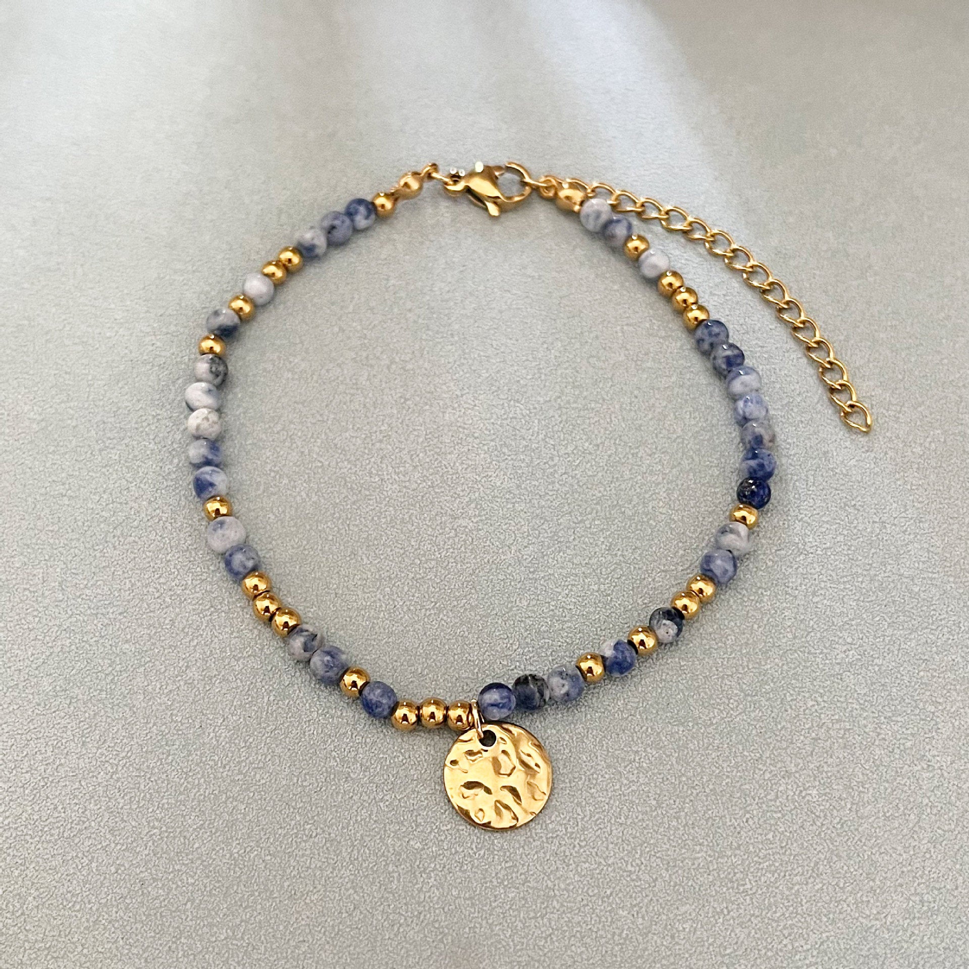 Wholesale Handmade Beaded Small Disc Colorful Natural Stone Bracelet