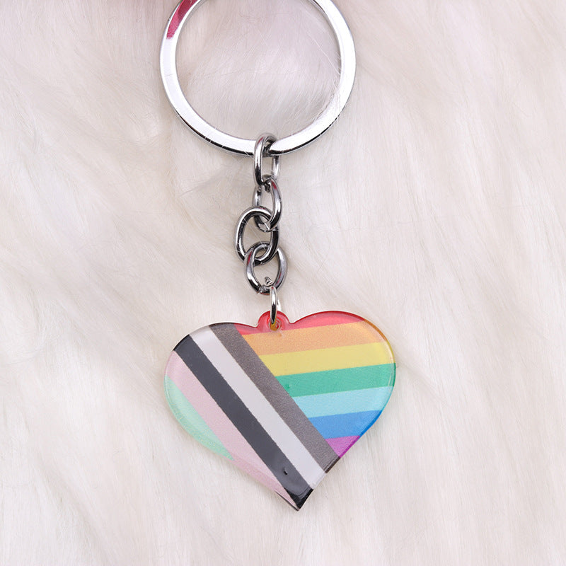Wholesale Rainbow LGBT Pride Month Acrylic Keychain ACC-KC-DA010