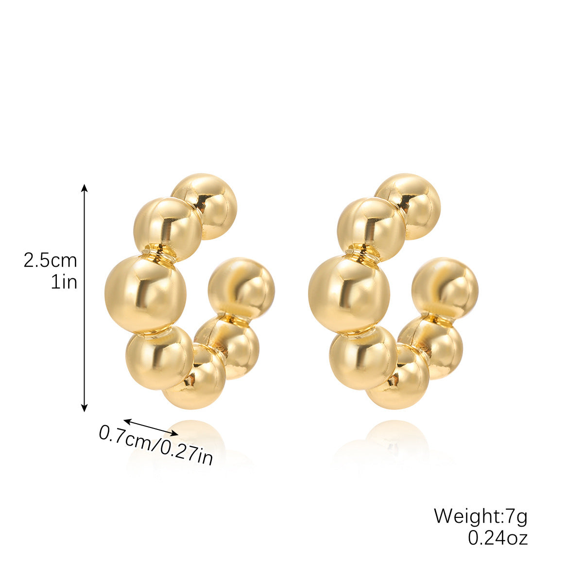 Wholesale  Exaggerated C- shaped Ear Clip  Acrylic Earrings