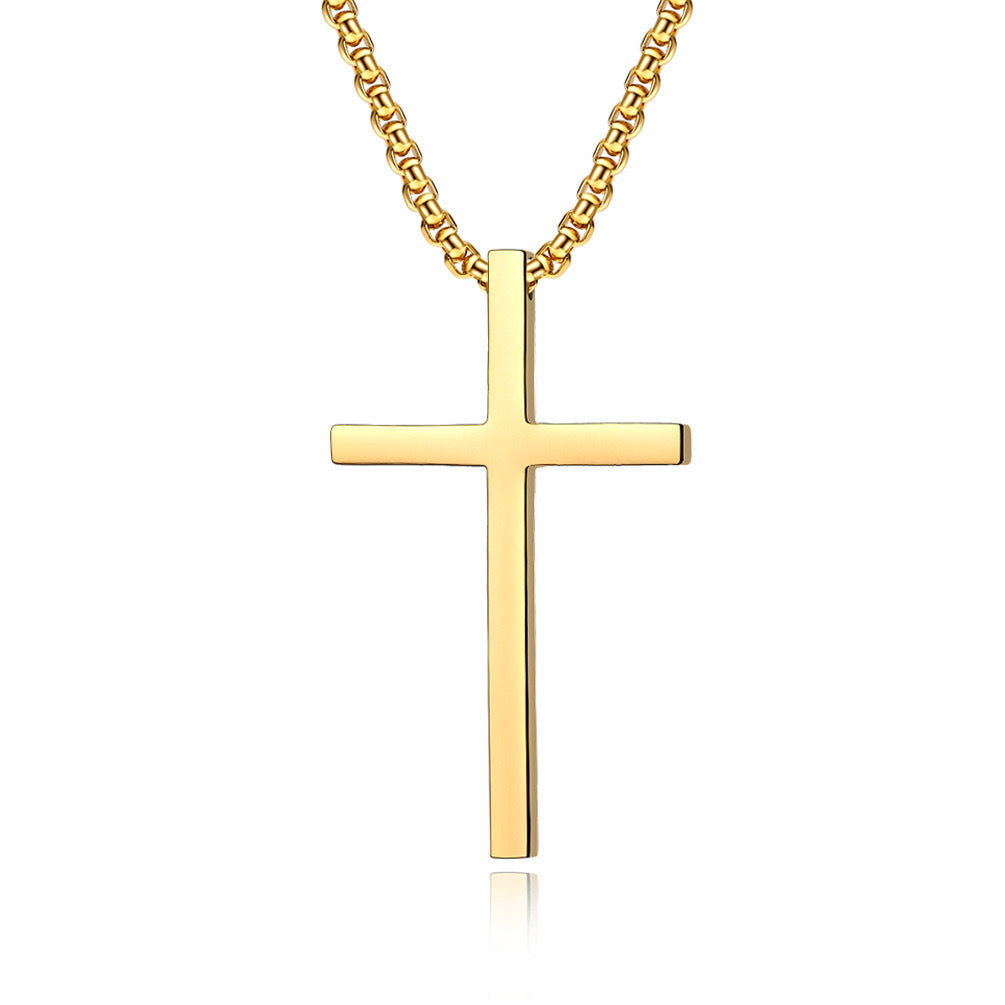 Wholesale European American Style Stainless Steel Cross Pendant Unisex Simple Chic Jewelry Accessory