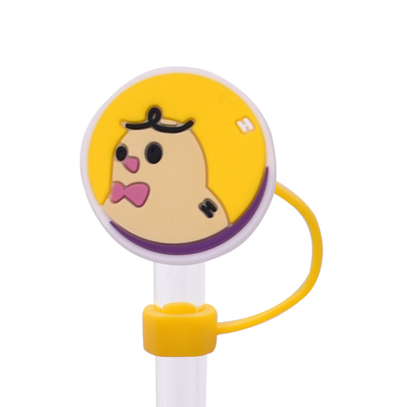 Wholesale Random 100pcs Cute Cartoon Dessert Straw Cover 10MM Straw Tube Cap