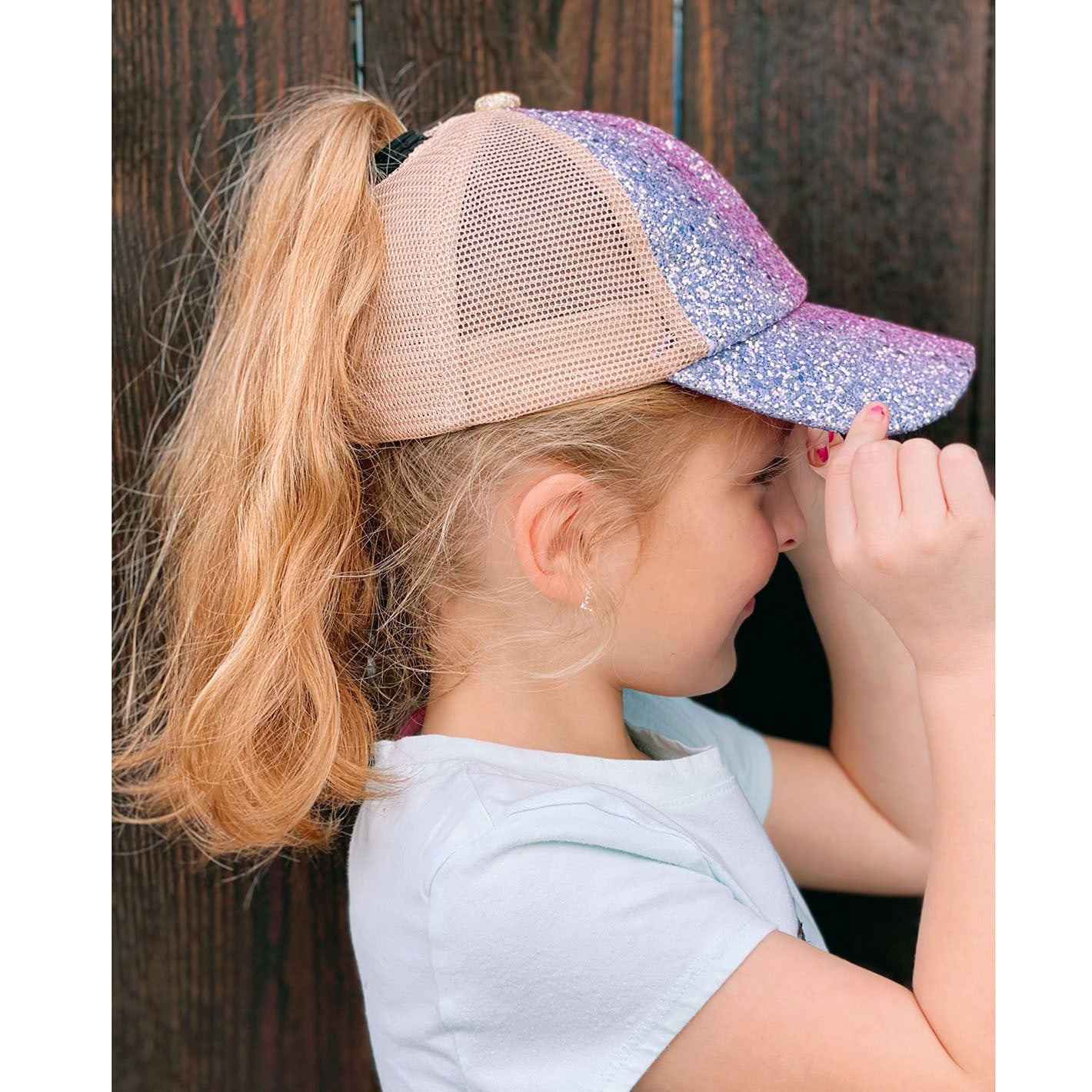 Wholesale Glitter Sequin Gradient Ponytail Baseball Cap Hat ACC-HT-GuanEr001