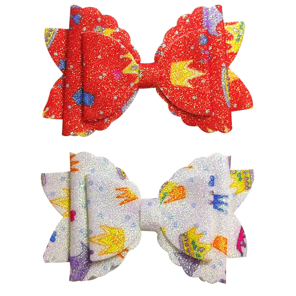 Wholesale  Baby Hair Accessories Girl's Dovetail Bow Cloth Duckbill Hair Clips