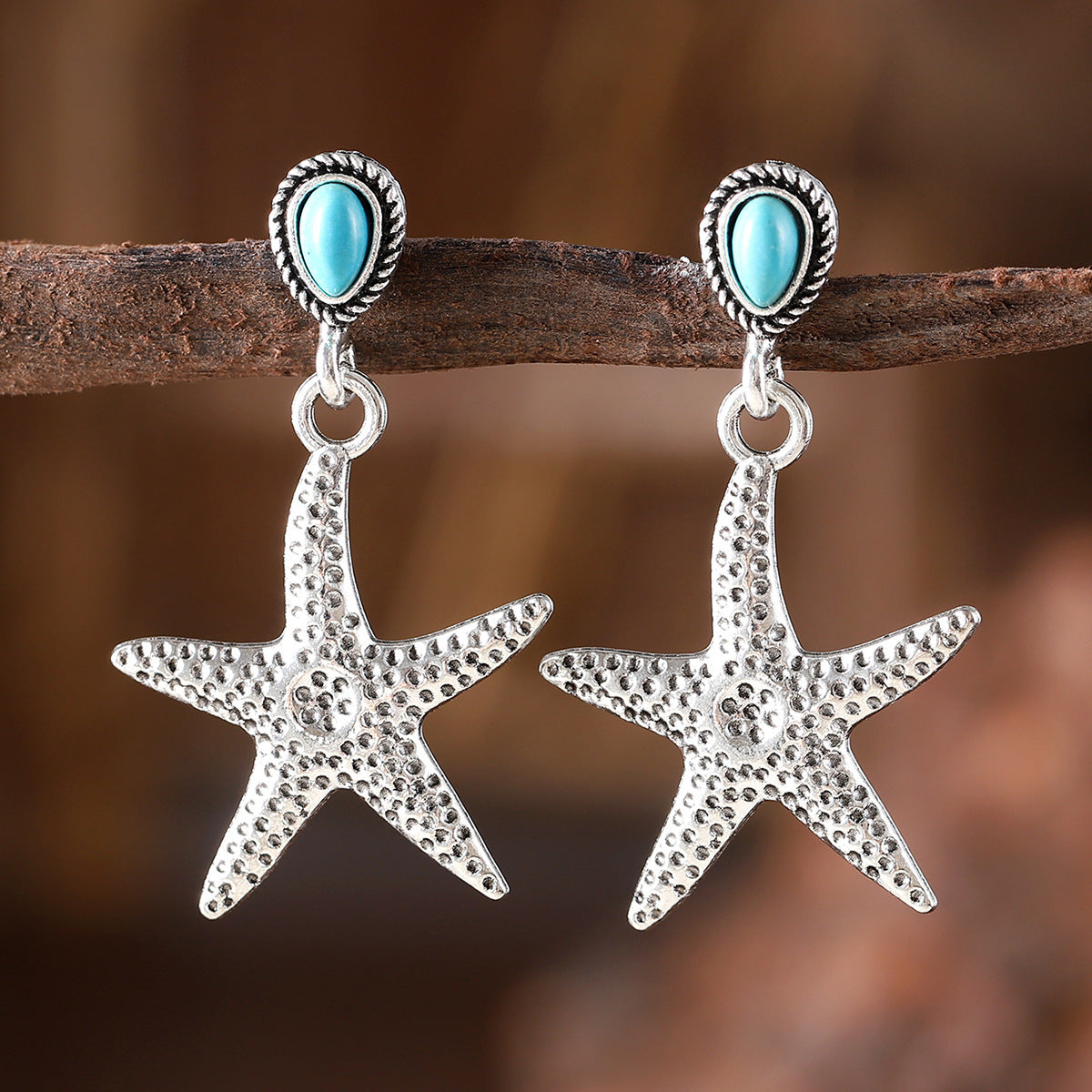 Wholesale Zinc Alloy Electroplated Retro Western Geometric Pendant Earrings Fashion Accessory
