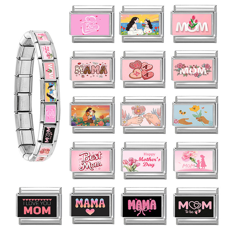Wholesale Italian-Style Fresh Sweet DIY Bracelet Kit Stainless Steel Jewelry Accessory