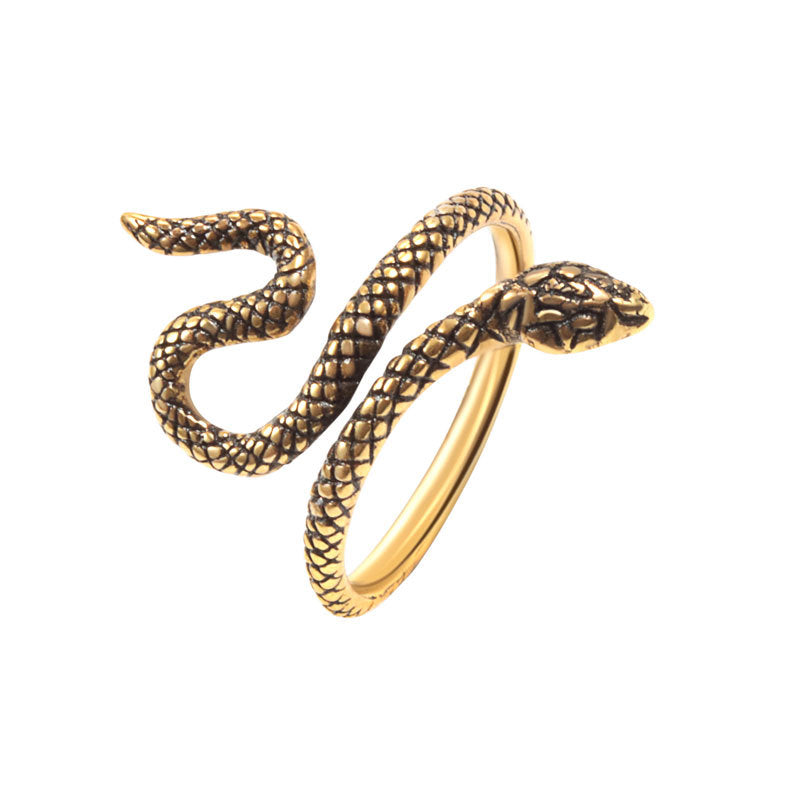 Wholesale Antique Gold Snake Ring Adjustable Copper Jewelry Accessory