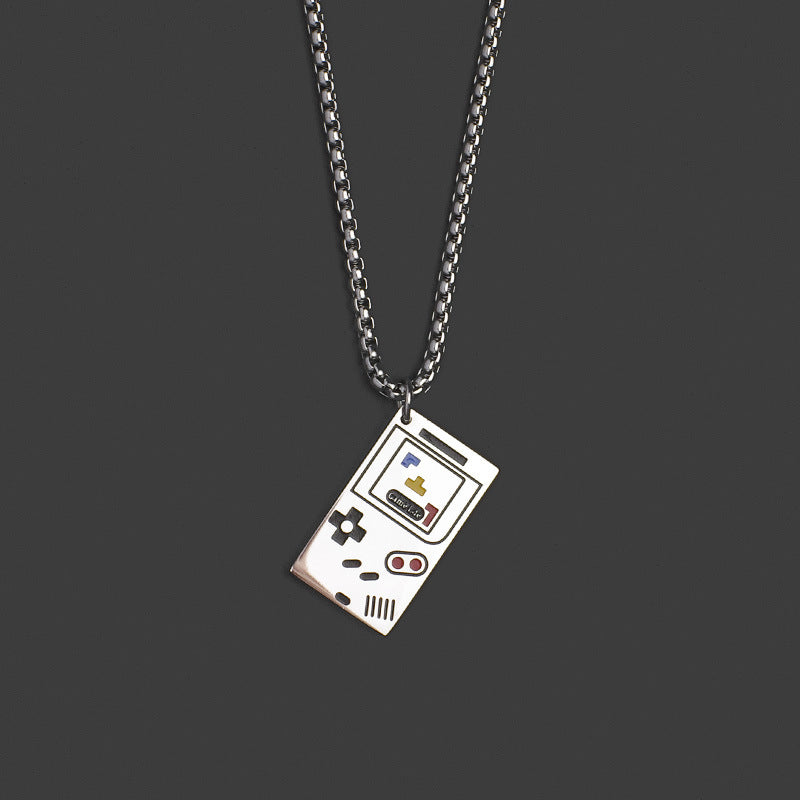 Wholesale Men S Game Console Pendant Necklace Minimalist Hip Hop Titanium Steel Chain Casual Streetwear Jewelry Gift Boutique Resale