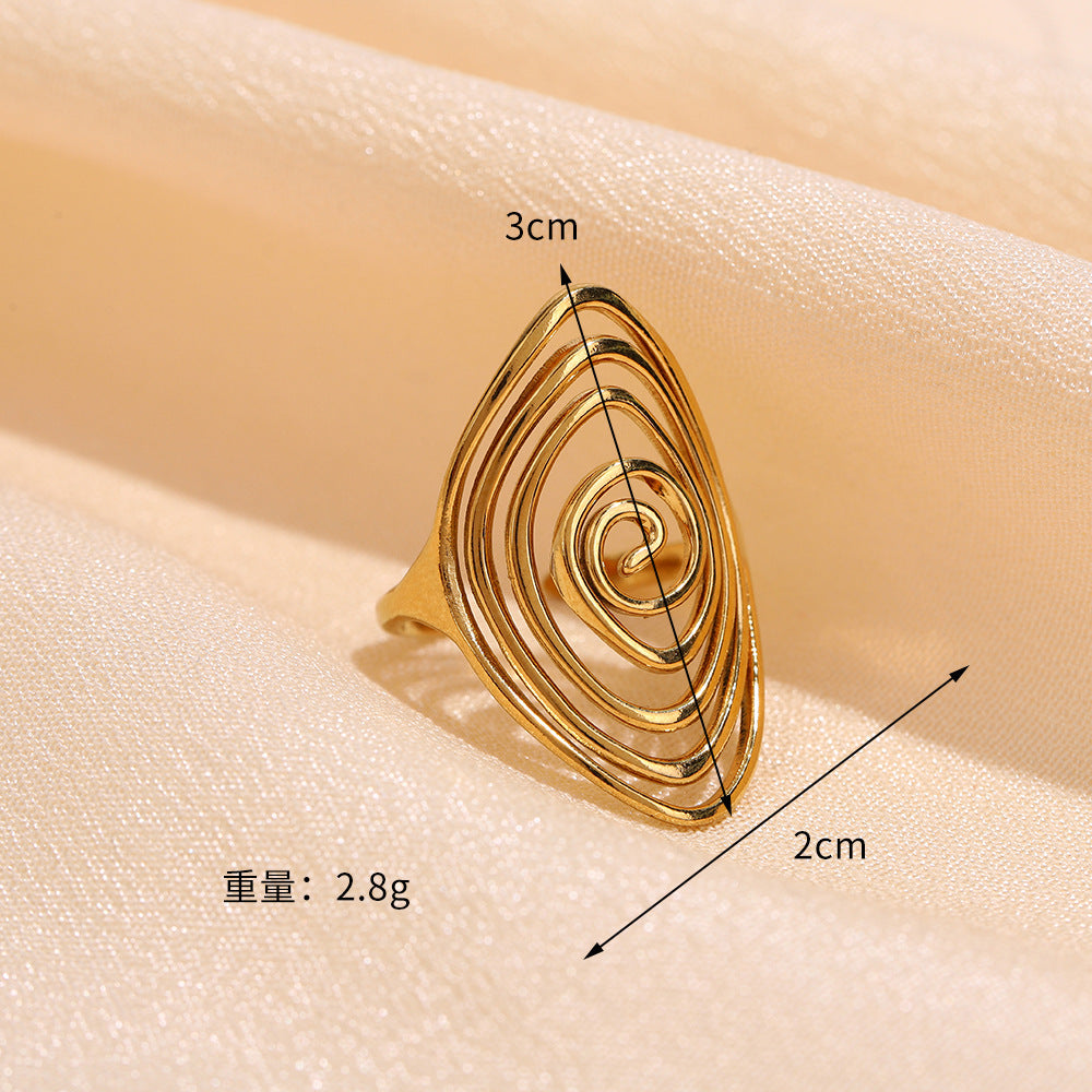 Wholesale Light Luxury Style Geometric Titanium Steel Ring - Fashion Jewelry Accessory for Gift or Boutique Resale