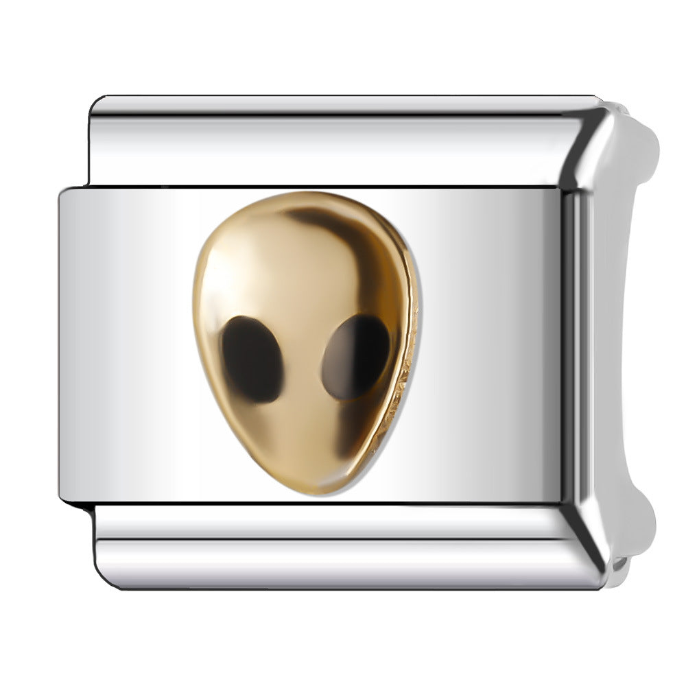 Wholesale Italian Charm Bracelet 9mm DIY Splicing Stainless Steel Creative Pattern Composable Bracelet