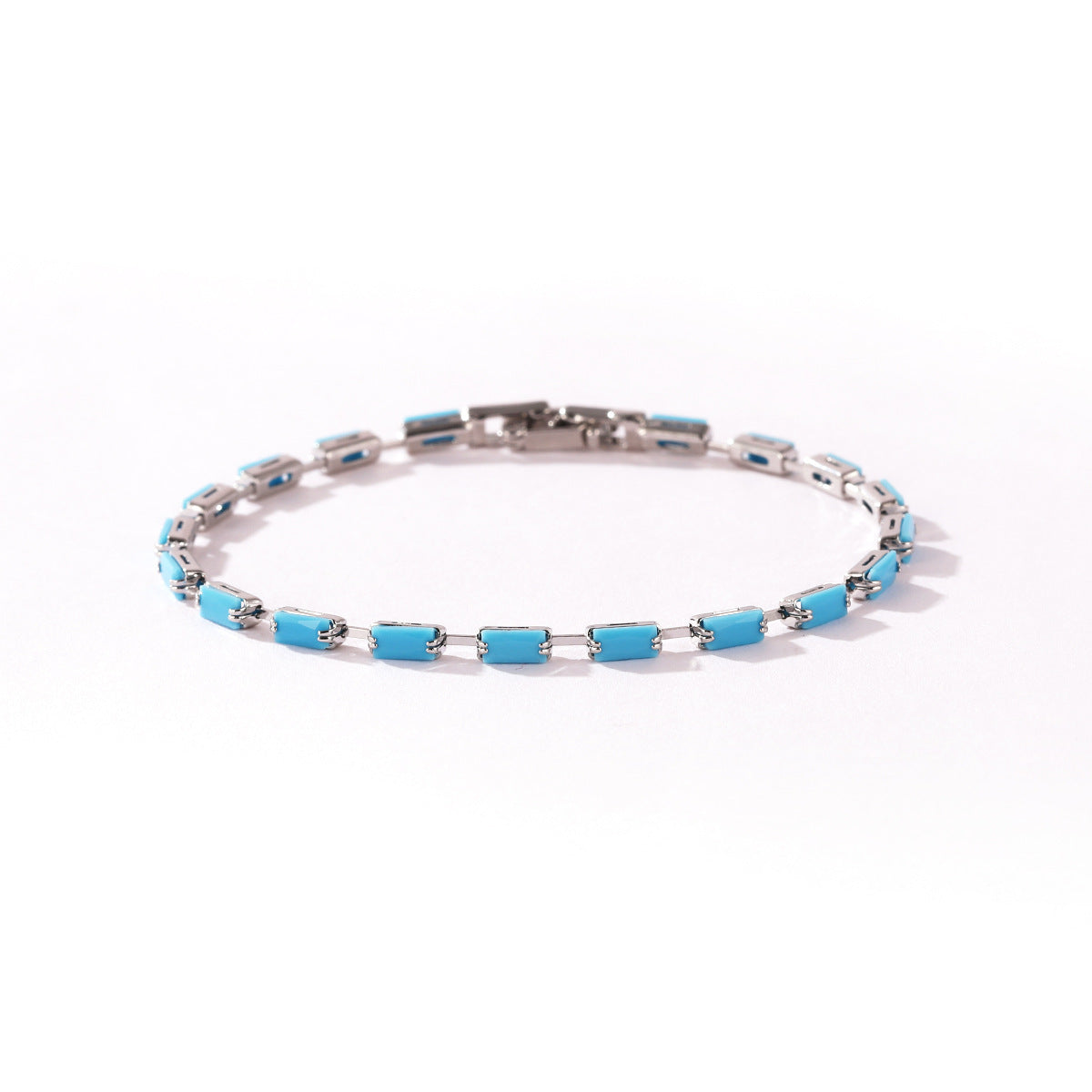 Wholesale 18k Gold Plated Zircon Bracelet,  Blue Turquoise Design,  Boutique Jewelry Accessory