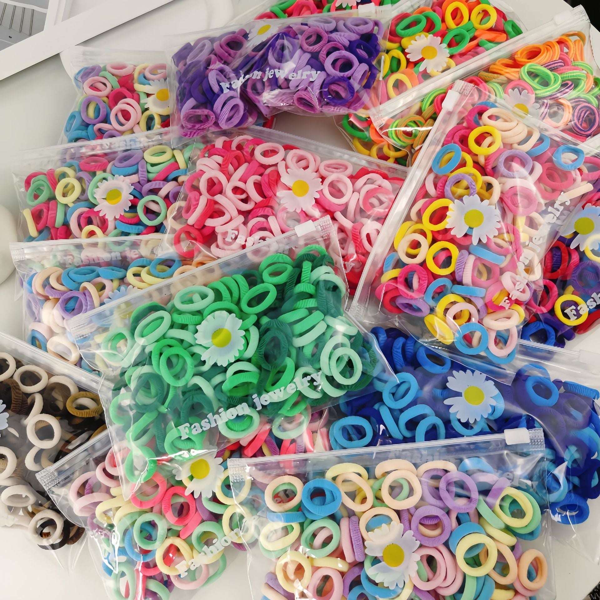 Wholesale 100pcs Children's Hair Tie Rubber Band Towel Ring Small Hair Scrunchies  ACC-HS-Mengz003