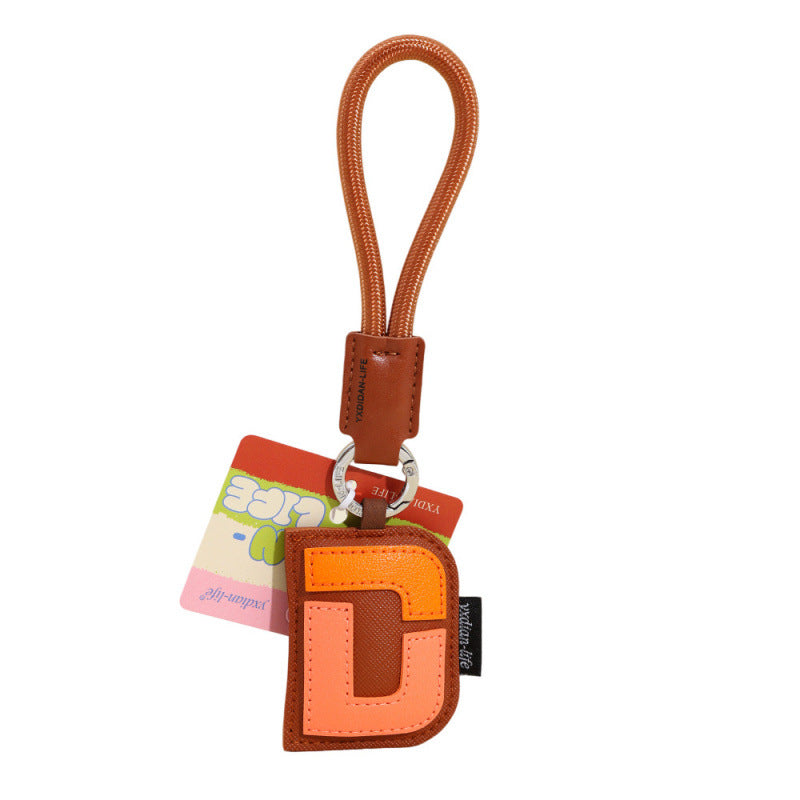 Wholesale Trendy 26 Letter PU Leather Keychain Pendant Graduation Gift Car Key Accessory