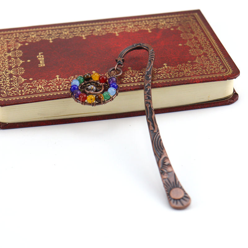 Wholesale Natural Stone Colorful Crystal Beads Conch Tree of Life Bookmark ACC-BM-HanX005