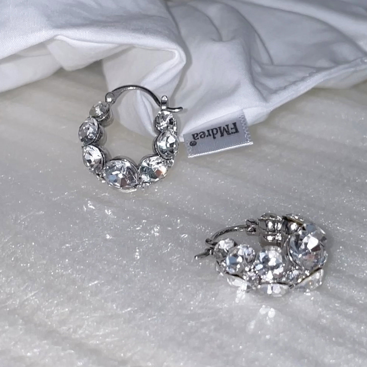 Wholesale full diamond zircon light luxury hoop earrings