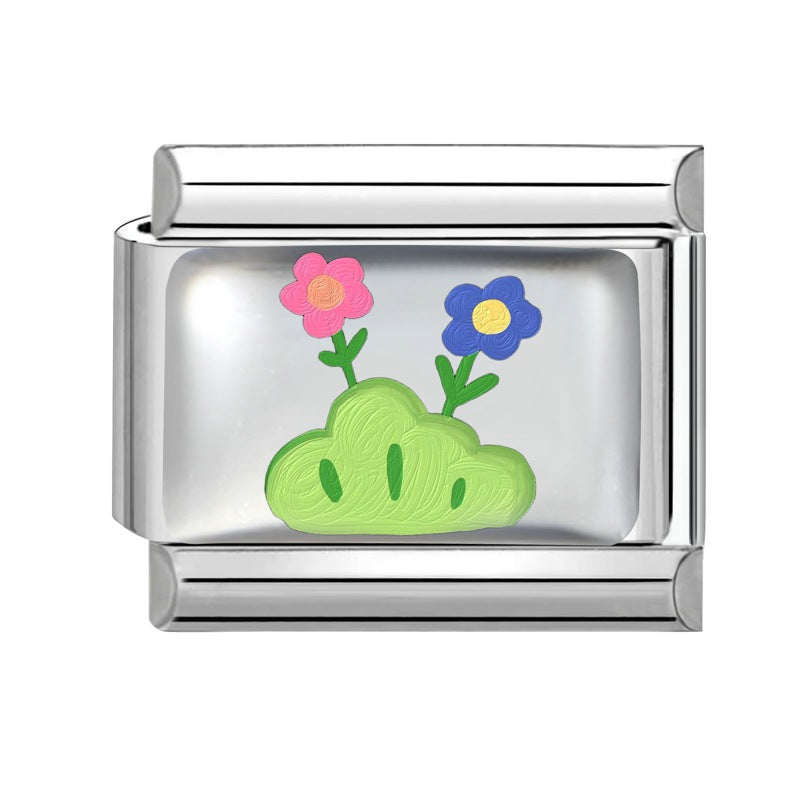 Wholesale 9mm Italian Charm Starter Bracelets DIY Cute Cartoon Stainless Steel Composable Bracelet