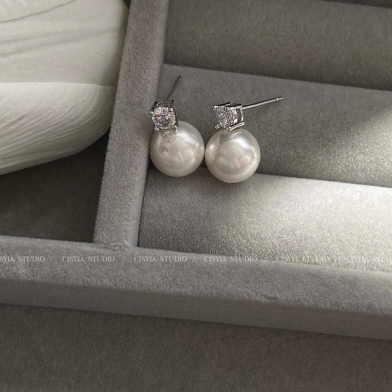Wholesale Vintage 925 Large Pearl Earrings ACC-ES-Yixin006