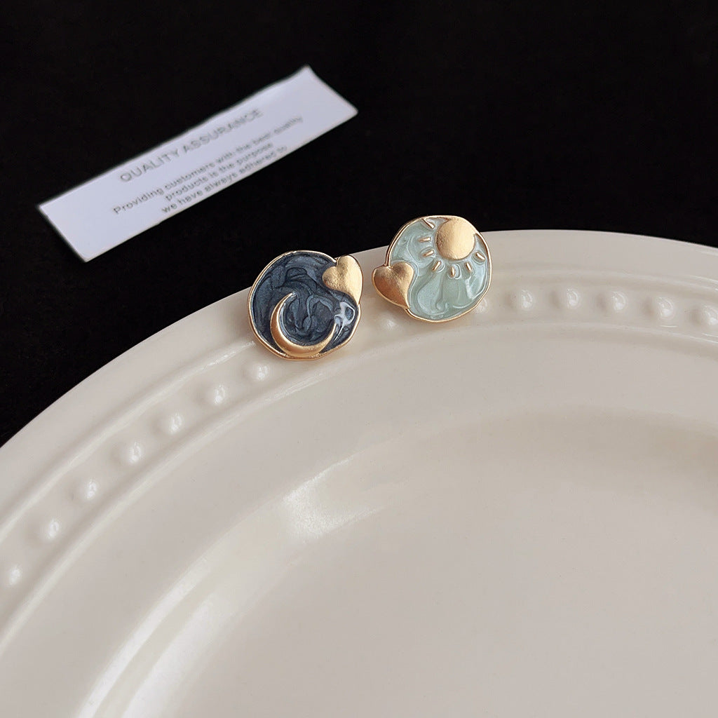 Wholesale Blue oil-drop retro earrings