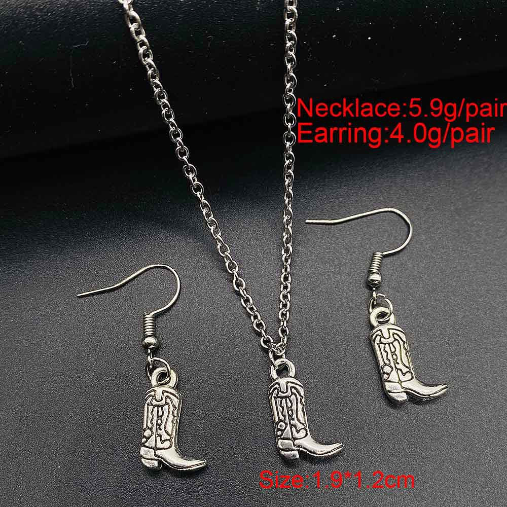 Wholesale Trendy Western Turquoise Cactus Cattle Head Earrings &  Necklace Set Jewelry Accessory