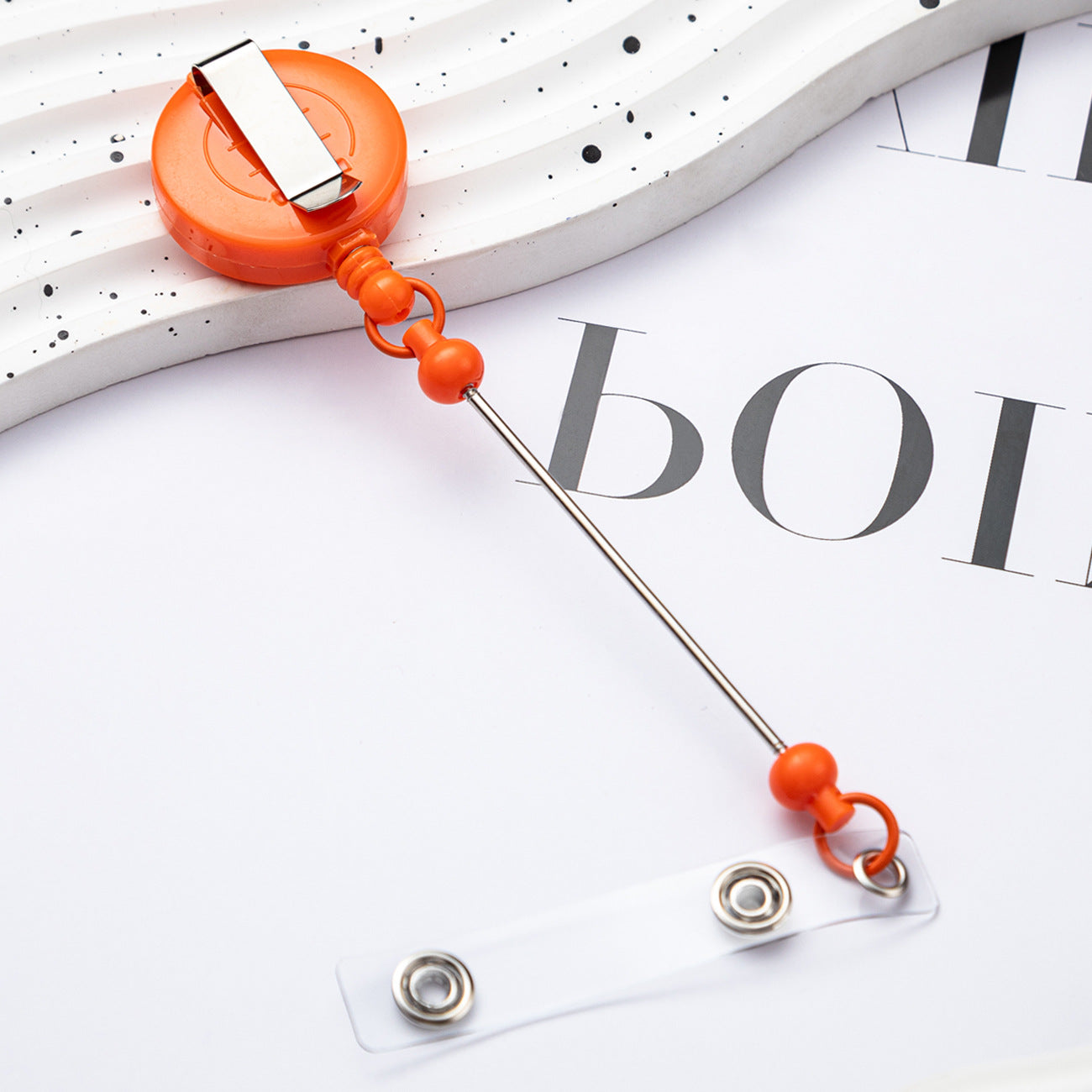 Wholesale Badge Reels Beadable Retractable Easy-Pull Button Badge ID Keychain ACC-KC-HuaH004