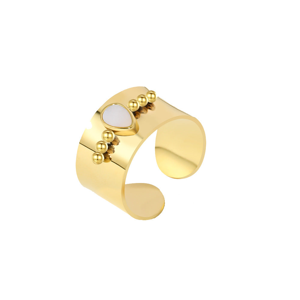 Wholesale  irregular trendy ring non-fading titanium steel plated 18K gold open ring