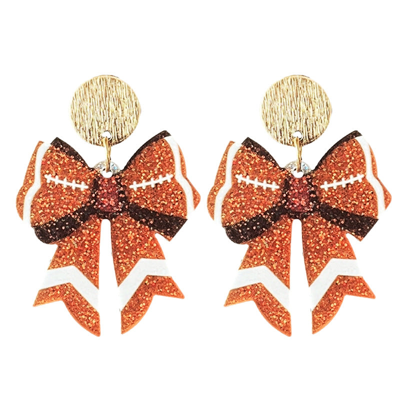 Wholesale Rugby colored earrings bow tie earrings