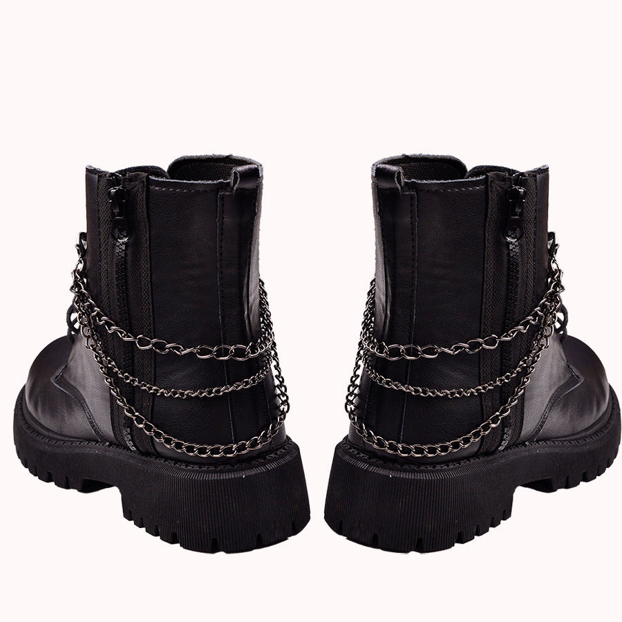 Wholesale Vintage Punk Multi Layer Chain Accessory For Boots And Bags Gun Black Zinc Alloy Chic Decorative Accent